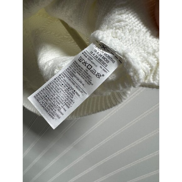 Janie and Jack The Cable Knit Sweater Cape Jet Ivory Infant Toddler 18-24mo - Picture 5 of 8